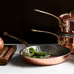 Mauviel M'Elite 6B Hammered Copper Induction Fry Pan Set, 10" &amp; 12"