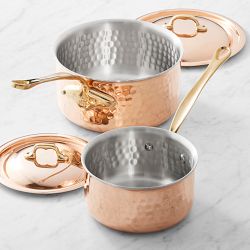 Mauviel M'Elite 6B Hammered Copper Induction Saucepan Set, 2-Qt. &amp; 3.5-Qt.