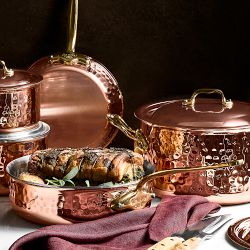 Mauviel M'Elite 6B Hammered Copper Induction Stew Pan, 6-Qt.