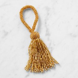 Beaded Tassel Napkin Ring, Set of 4