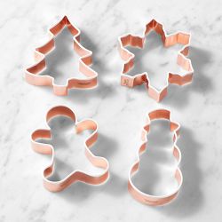 Williams Sonoma Holiday Copper Cookie Cutter Boxed Set, Set of 4