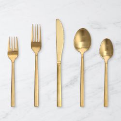 Fortessa Arezzo 20-Piece Flatware Set, Brushed Gold