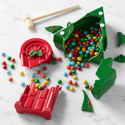 Personalized Chocolate Breakable Christmas Tree &amp; Door, Set of 2