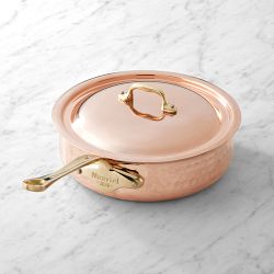 Mauviel M'Elite 6B Hammered Copper Induction Saute Pan, 3.25-Qt.
