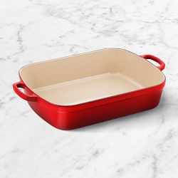 Le Creuset Signature Enameled Cast Iron Rectangular Roasting Pan, 5.25-Qt., Red