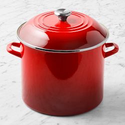 Le Creuset Enameled-Steel Stockpot, 16-Qt., Red