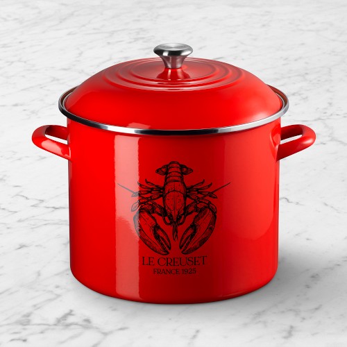 Le Creuset Enameled-Steel Lobster Stockpot, 20-Qt., Carmin Red