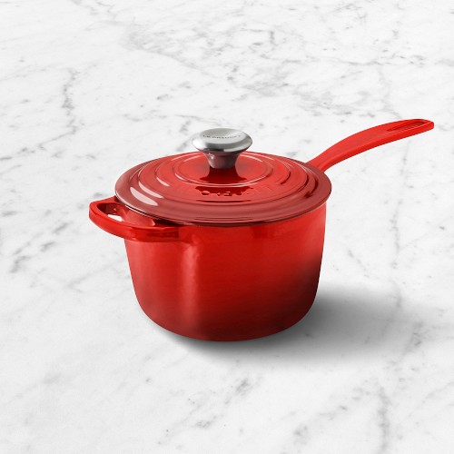 Le Creuset Signature Enameled Cast Iron Saucepan, 1.75-Qt., Red