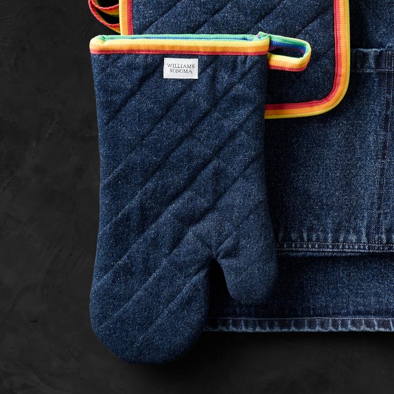 Williams Sonoma キッチンタオルとオーブンミットセット pride-oven-mitt-potholder-set-