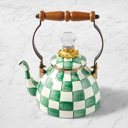 MacKenzie-Childs Emerald Check Tea Kettle, 1-Qt