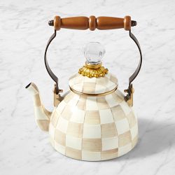 MacKenzie-Childs Mocha Check Tea Kettle, 1-Qt