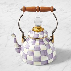 MacKenzie-Childs Violet Check Tea Kettle, 1-Qt