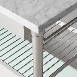 Modular Double Kitchen Island with Marble Top (72")