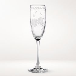Vintage Etched Toasting Champagne Flutes, Set of 4
