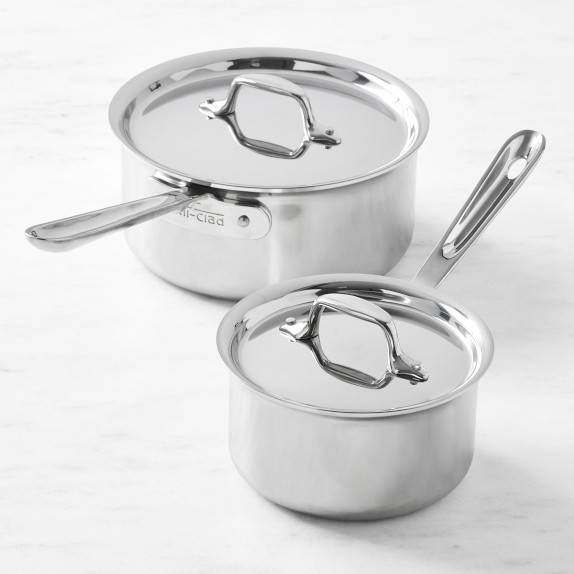 All-Clad D3® Tri-Ply Stainless-Steel Saucepan Set | Williams Sonoma