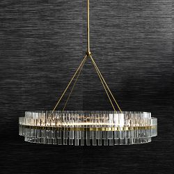 Phoebe Round LED Crystal Chandelier, 48"