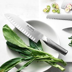 Global Classic Hollow-Ground Santoku Knife, 7"