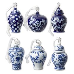 Mini Ginger Jar Ornaments, Set of 6