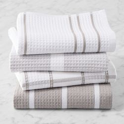 Williams Sonoma Super Absorbent Waffle Weave Towels, Set of 4, Drizzle Grey