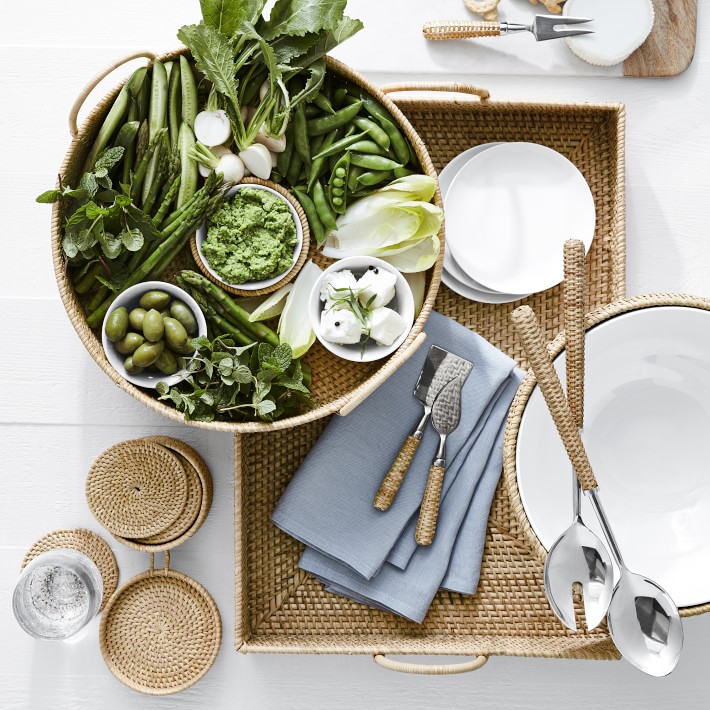 Light Woven Coasters, Set of 6 | Williams Sonoma