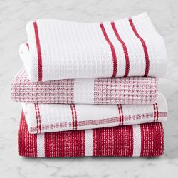Williams Sonoma Super Absorbent Waffle Weave Towels, Set of 4, Claret Red