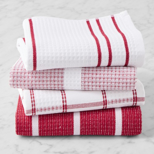 Williams Sonoma Super Absorbent Waffle Weave Towels, Set of 4, Claret Red