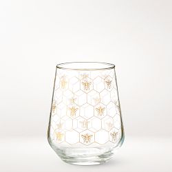 Honeycomb Stemless Wine Glasses, Set of 4