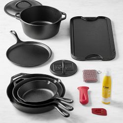 Lodge Classic Seasoned Cast Iron 8-Piece Cookware Set With Care Kit