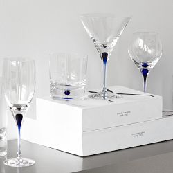 Orrefors Intermezzo Blue Martini Glasses, Set of 2