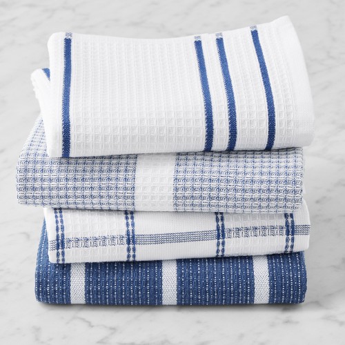 Williams Sonoma Super Absorbent Waffle Weave Towels, Set of 4, Bright Blue
