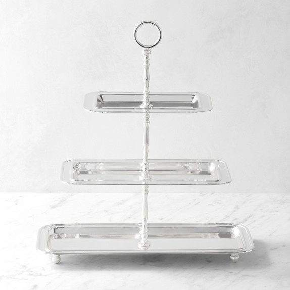 Heirloom Silver Rectangular 3-Tiered Stand