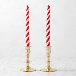 Candy Cane Taper Candles, Set of 2
