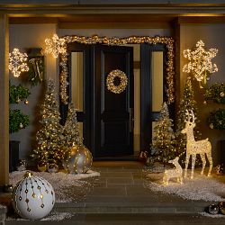 32" Lit Winter Flurry Snowflake Plug