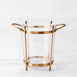Antique Brass &amp; Glass Champagne Bucket