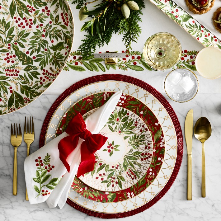 Noel Salad Plates, 24k Gold Porcelain | Williams Sonoma