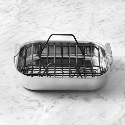 All-Clad Stainless-Steel Small Roasting Pan with Nonstick Rack