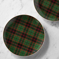 Green Tartan Salad Plates, Set of 4