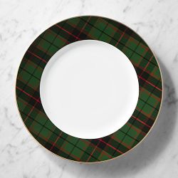 Green Tartan Dinner Plates, Set of 4