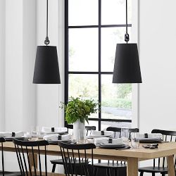 Chain Link Pendant Light, White Linen
