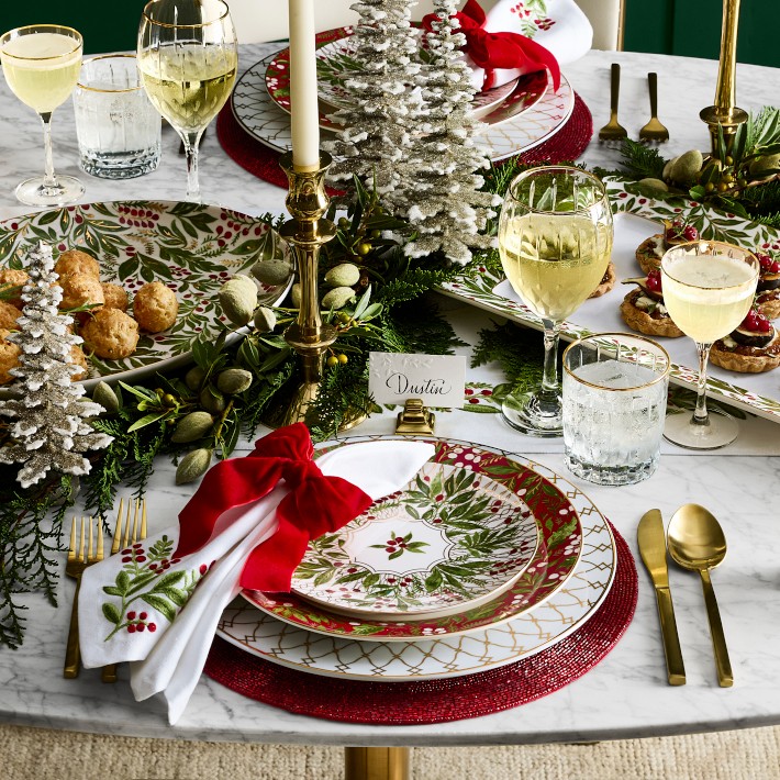 Noel Salad Plates, 24k Gold Porcelain | Williams Sonoma