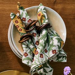 Three Ring Wood Napkin Rings, Set of 4