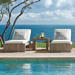 Larnaca Outdoor Grey Teak Chaise