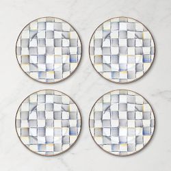 MacKenzie-Childs Sterling Check Salad Plates