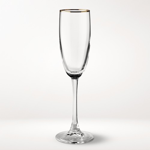 Gold Rim Champagne Flutes, Each
