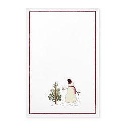 Snowman Embroidered Towels, Set of 2