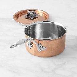 Ruffoni Opus Cupra Hammered Copper Saucepan with Carrot Knob, 1.5-Qt