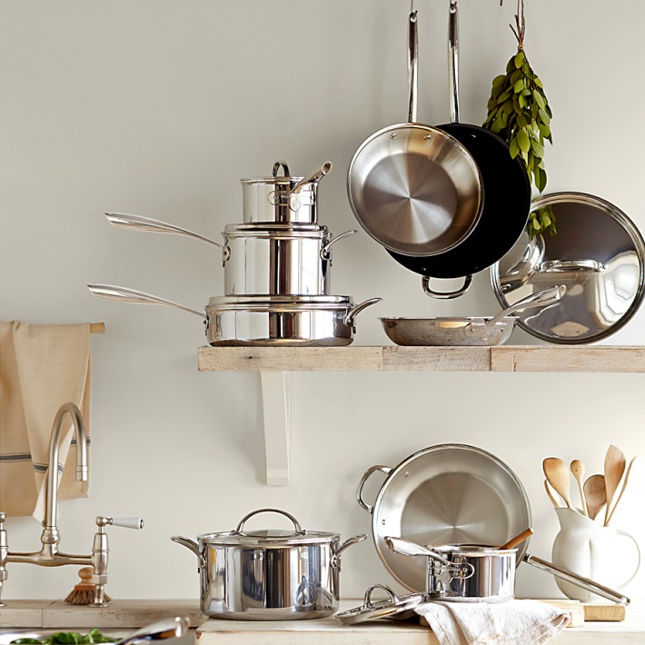 Williams Sonoma Signature Thermo-Clad™ Stainless-Steel Saucepan