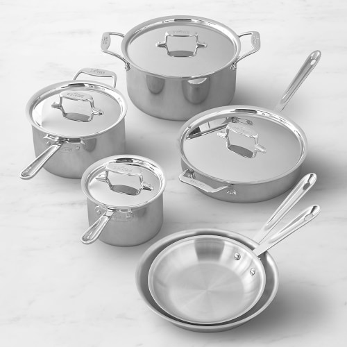 All-Clad D5® Polished Stainless-Steel 10-Piece Cookware Set