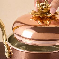 Ruffoni Historia Hammered Copper Tea Kettle with Lotus Knob, 3-Qt