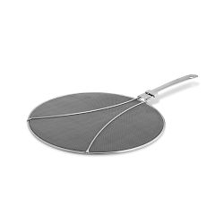 Williams Sonoma Stainless-Steel Odour Absorbing Splatter Screen with Folding Handle